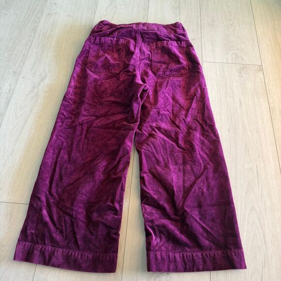 Anthropologie Maeve Colette Cropped Wide Leg Corduroy Pants Grape Purple size 31 - Picture 7 of 10